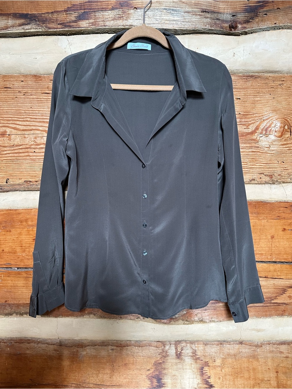 Classic Women's Button-Down Shirt in Charcoal